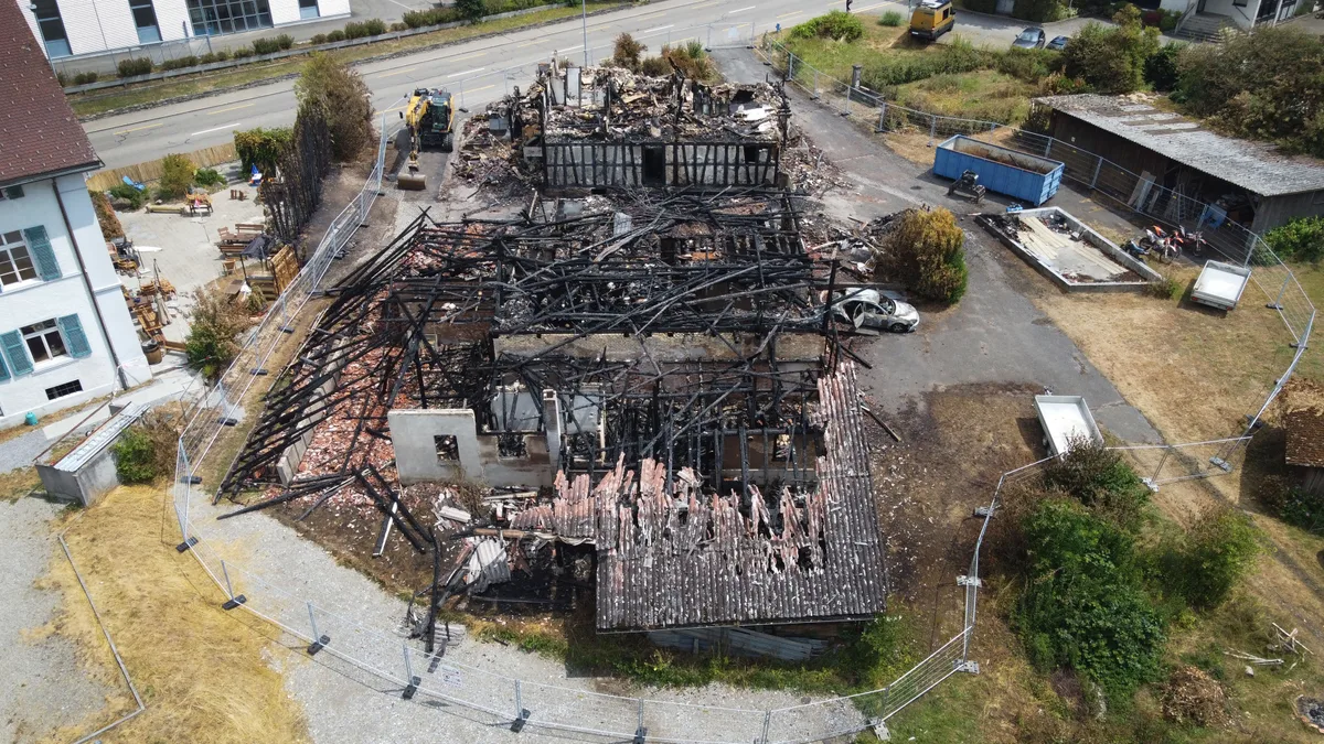 Brandruine bei Tagelswangen.